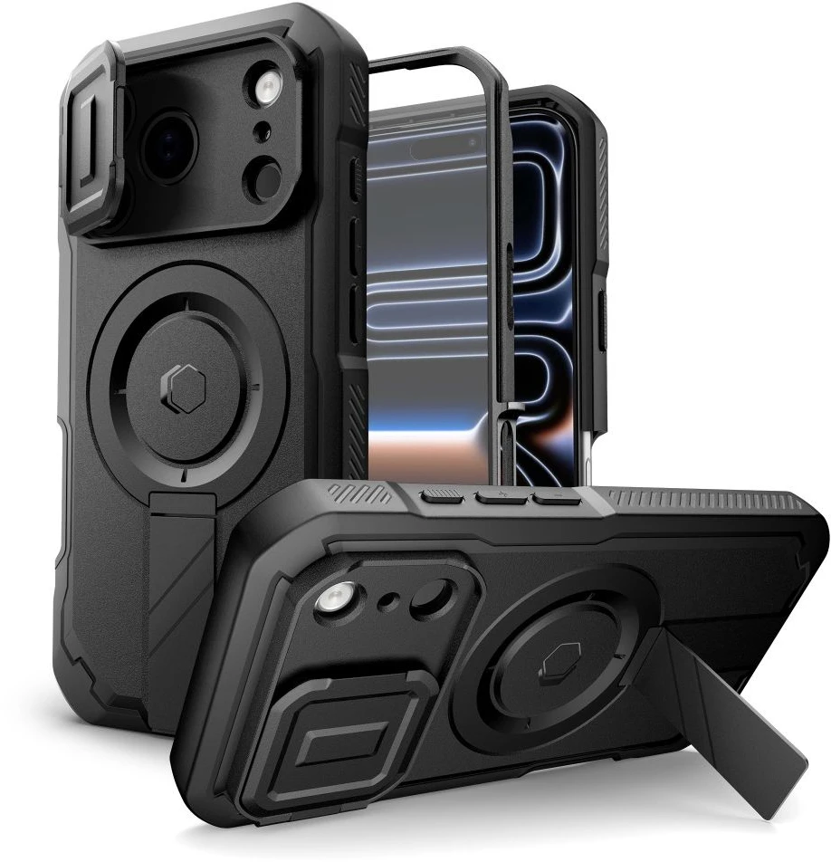 Tech-Protect Kevlar MagSafe dėklas skirtas Apple iPhone 17 Pro – juodos spalvos
