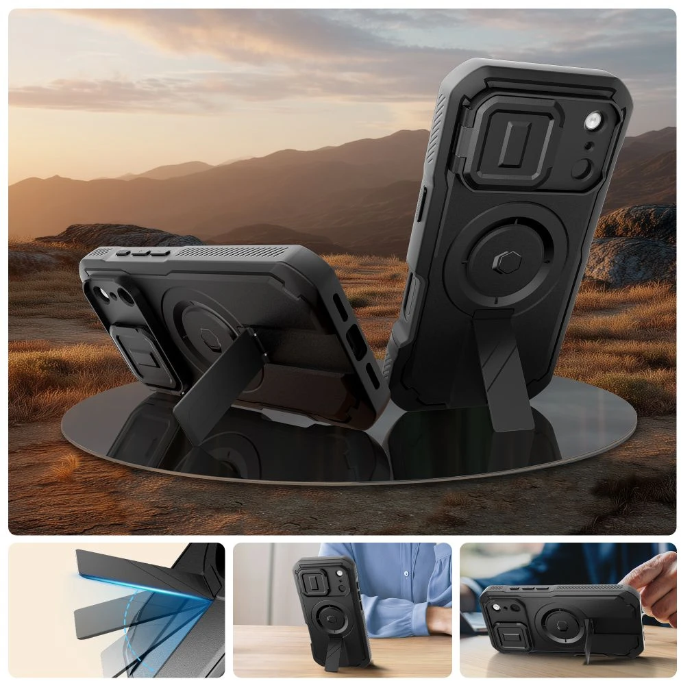 Tech-Protect Kevlar MagSafe dėklas skirtas Apple iPhone 17 Pro – juodos spalvos