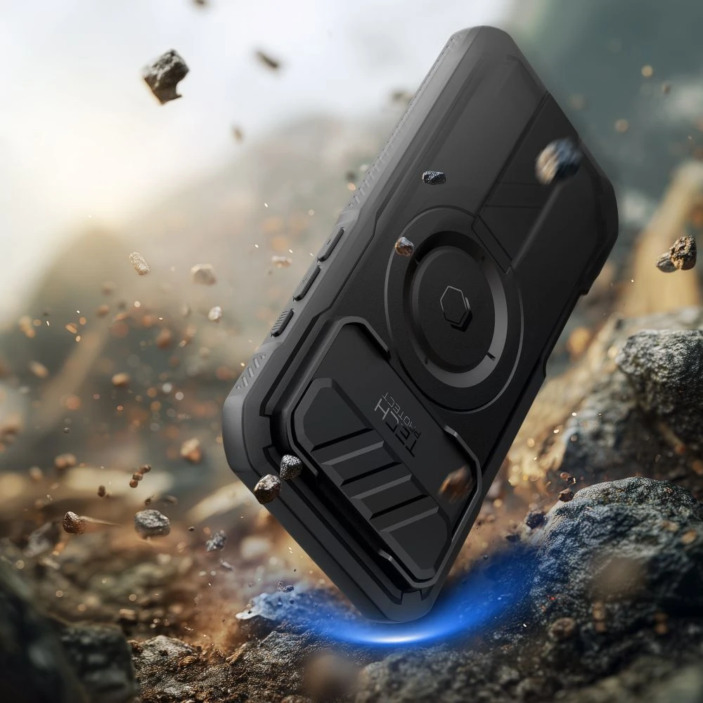 Tech-Protect Kevlar MagSafe dėklas skirtas Apple iPhone 17 Air – juodos spalvos