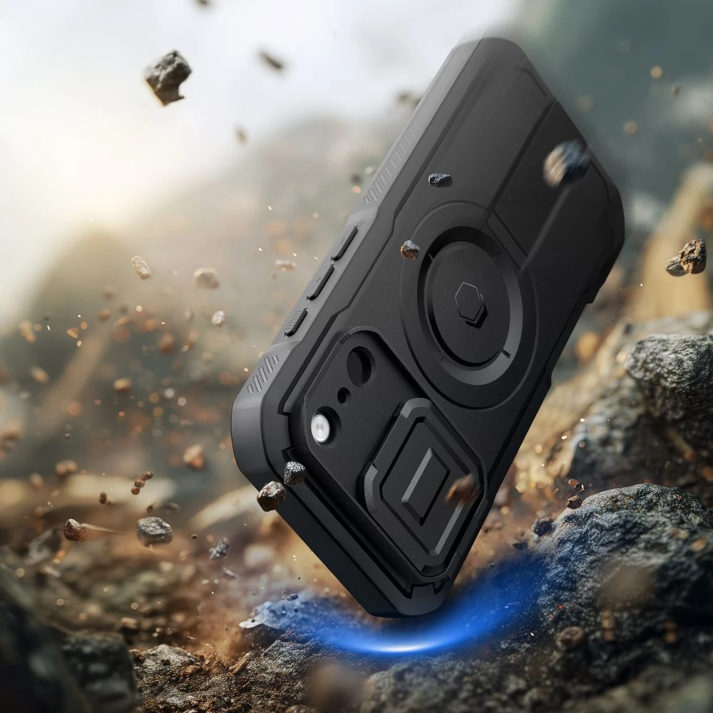 Tech-Protect Kevlar MagSafe dėklas skirtas Apple iPhone 17 Pro – juodos spalvos