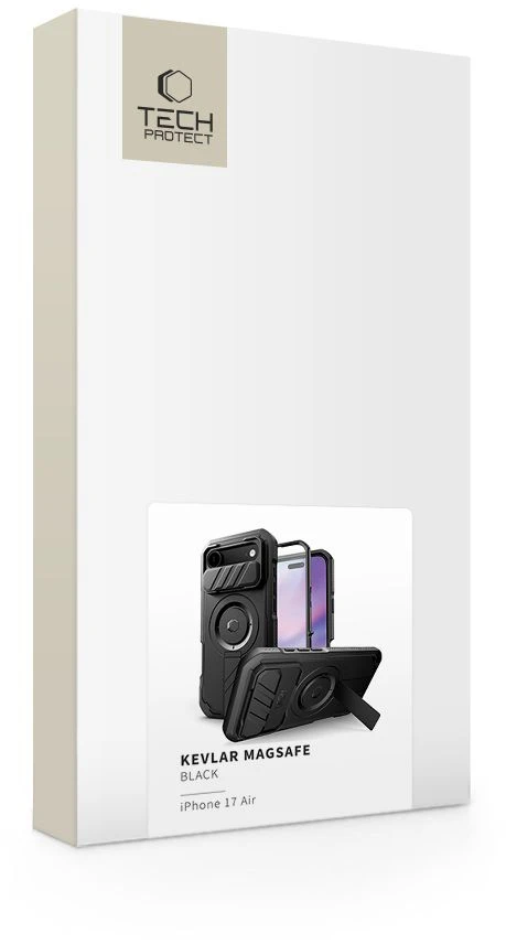 Tech-Protect Kevlar MagSafe dėklas skirtas Apple iPhone 17 Air – juodos spalvos