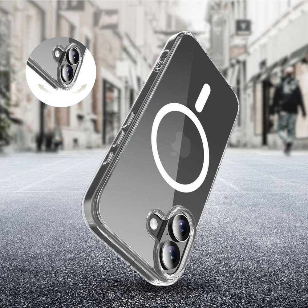 „Tech-Protect FlexAir Hybrid MagSafe“ dėklas, skirtas „iPhone 17“ – skaidrus