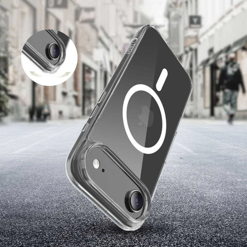 „Tech-Protect FlexAir Hybrid MagSafe“ dėklas, skirtas „iPhone 17 Air“ – skaidrus