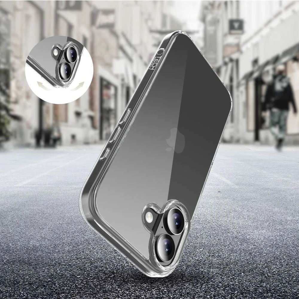 „Tech-Protect FlexAir“ hibridinis dėklas, skirtas „iPhone 17“ – skaidrus