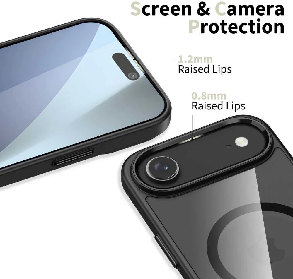 „Tech-Protect MagFlex MagSafe“ dėklas, skirtas „iPhone 17 Air“ – skaidrus, juodas