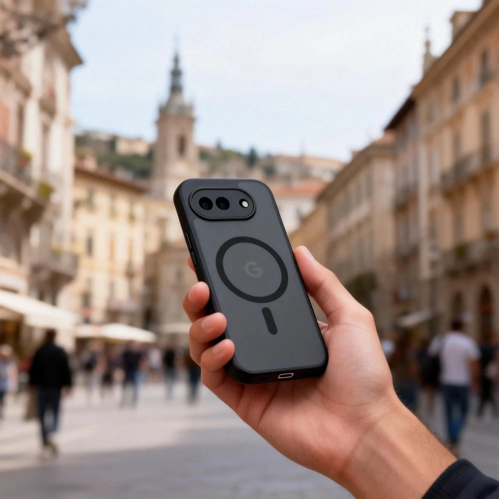 „Tech-Protect Magmat MagSafe“ dėklas, skirtas „Google Pixel 10A“ – pusiau permatomas
