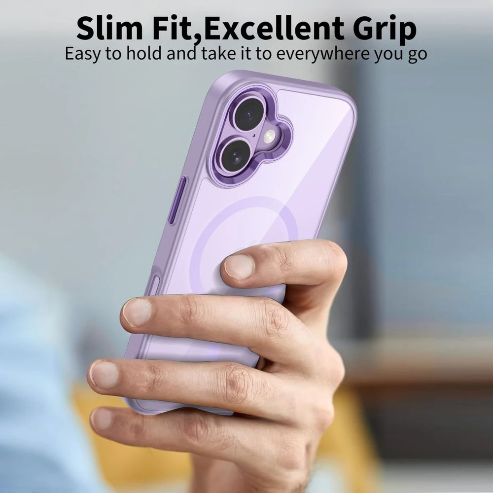„Tech-Protect MagMat MagSafe“ dėklas, skirtas iPhone 17 - permatomas violetinis
