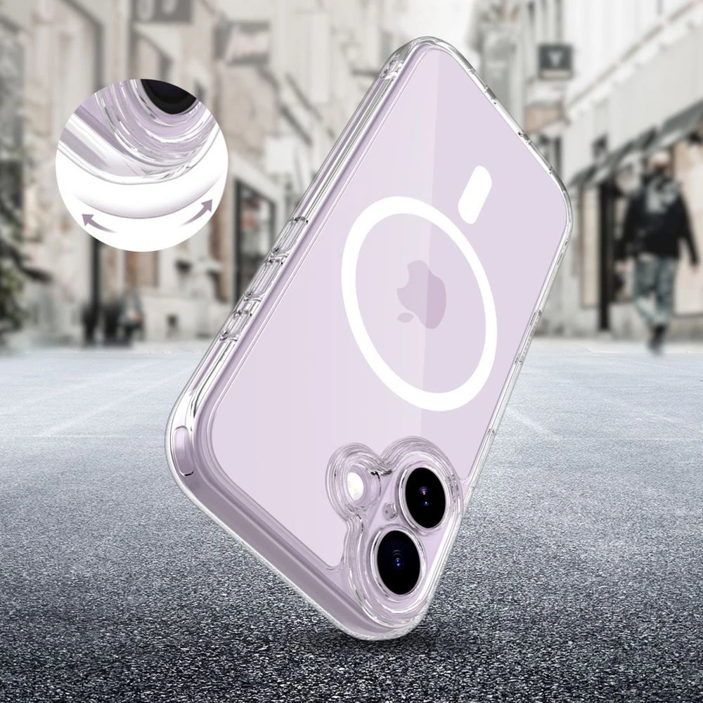 „Tech-Protect Magpeak Magsafe CC“ dėklas, skirtas „iPhone 17“ – skaidrus