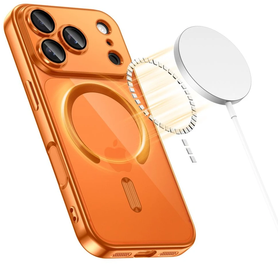 Tech-Protect MagFlex MagSafe dėklas telefonui Apple iPhone 17 Pro Max Shiny oranžinės spalvos