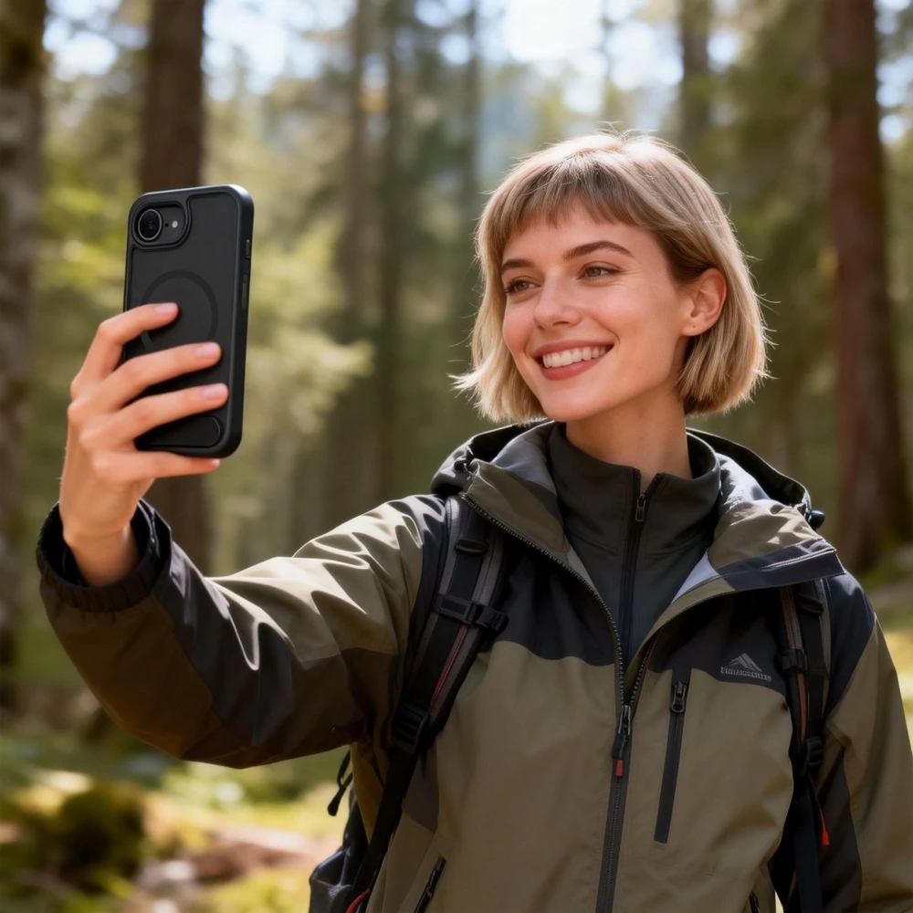 „Tech-Protect MagRack MagSafe“ dėklas, skirtas „iPhone 16e / 17e“ – Juodas
