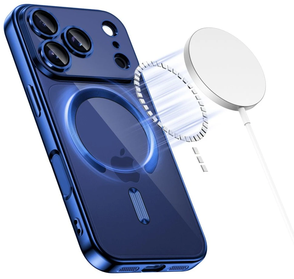 „Tech-Protect MagFlex MagSafe“ dėklas, skirtas „iPhone 17 Pro“ – skaidrus tamsiai mėlynas Mėlyna