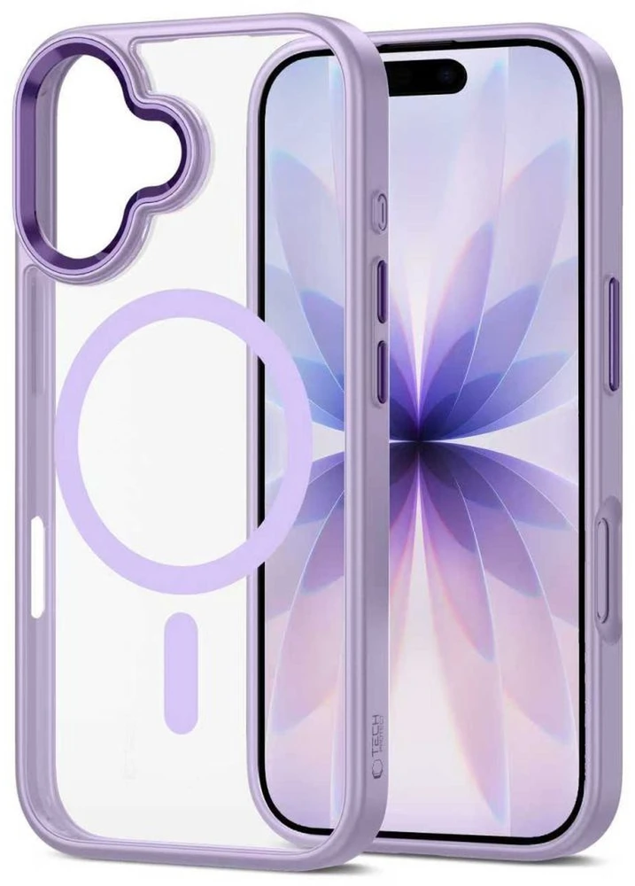 „Tech-Protect MagMat MagSafe“ dėklas, skirtas iPhone 17 - permatomas violetinis
