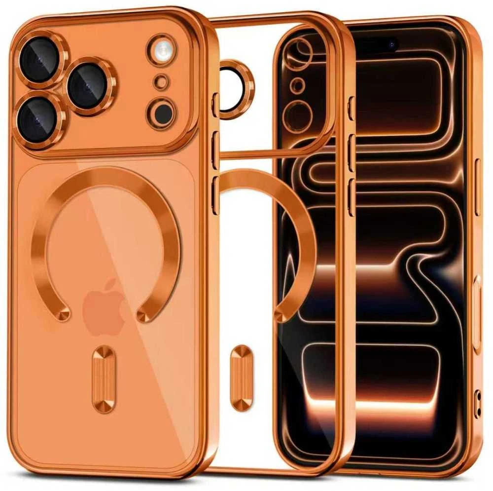 „Tech-Protect MagFlex MagSafe“ dėklas, skirtas „iPhone 17 Pro“ – permatomas oranžinis
