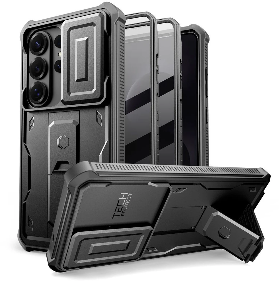 Dėklas Tech-Protect Kevlar Cam+ 2-Set Samsung Galaxy S26 Ultra juodos spalvos