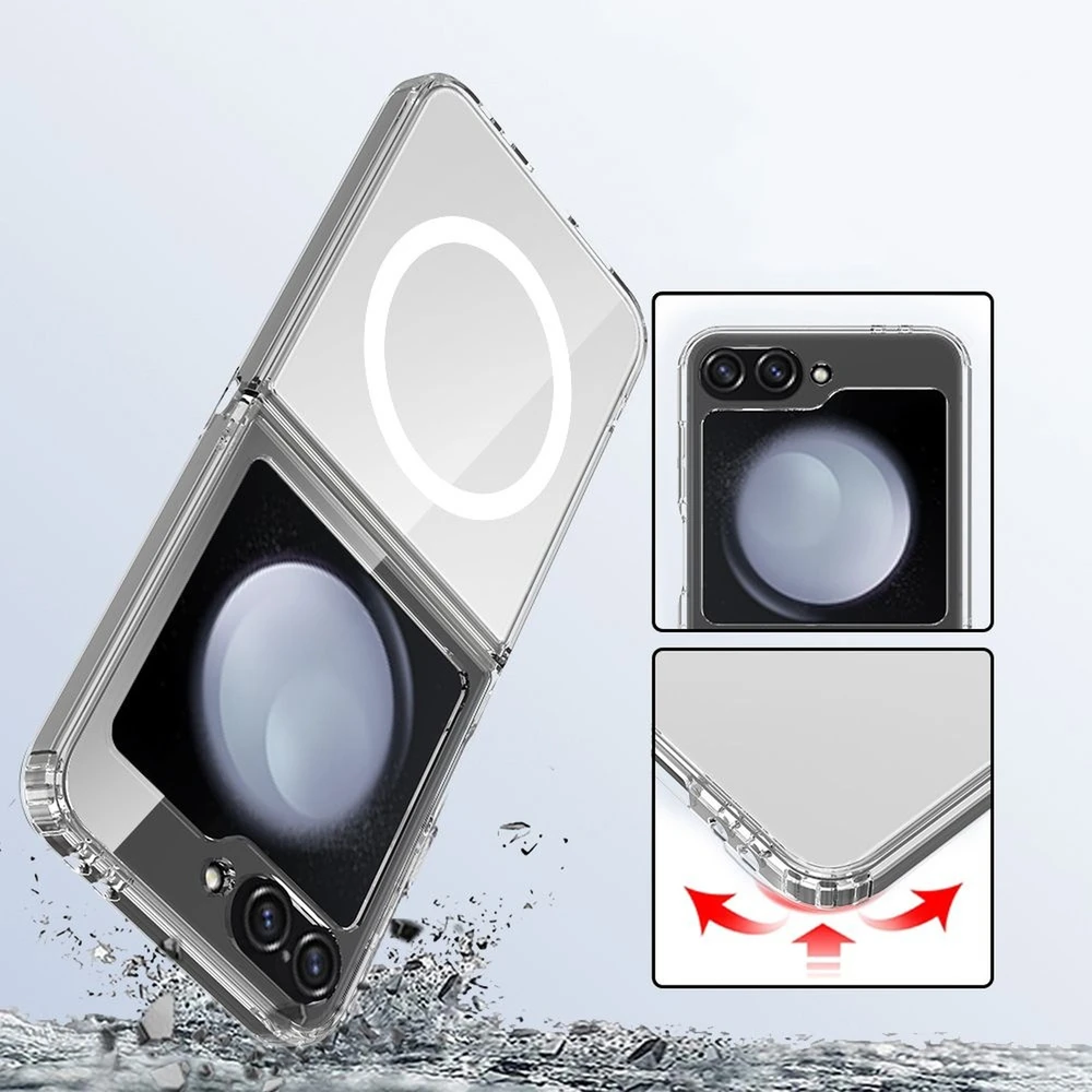 Tech-Protect FlexAir Hybrid MagSafe dėklas skirtas Samsung Galaxy Z Flip 6 / 7 FE – skaidrus