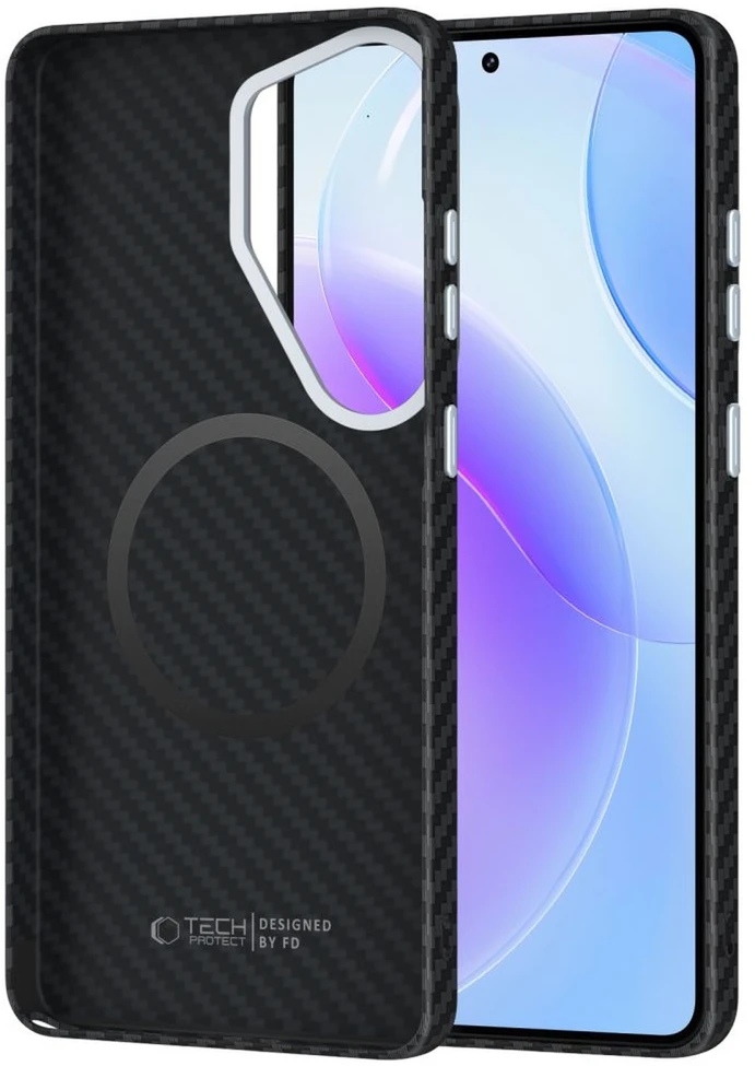 Dėklas Tech-Protect ION Carbon MagSafe Samsung Galaxy S26 Ultra juodos spalvos/sidabro spalvos