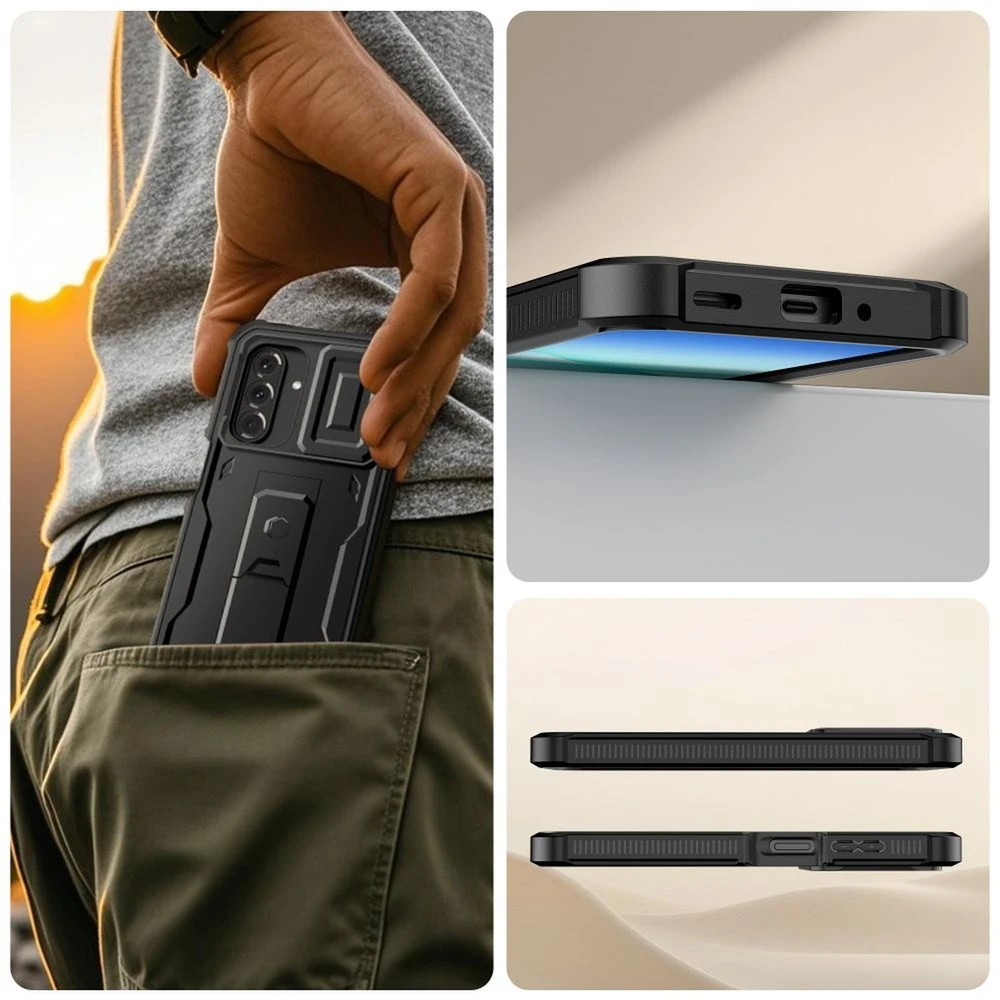 Tech-Protect Kevlar Cam+ dėklas skirtas Samsung Galaxy A17 4G / 5G – juodos spalvos