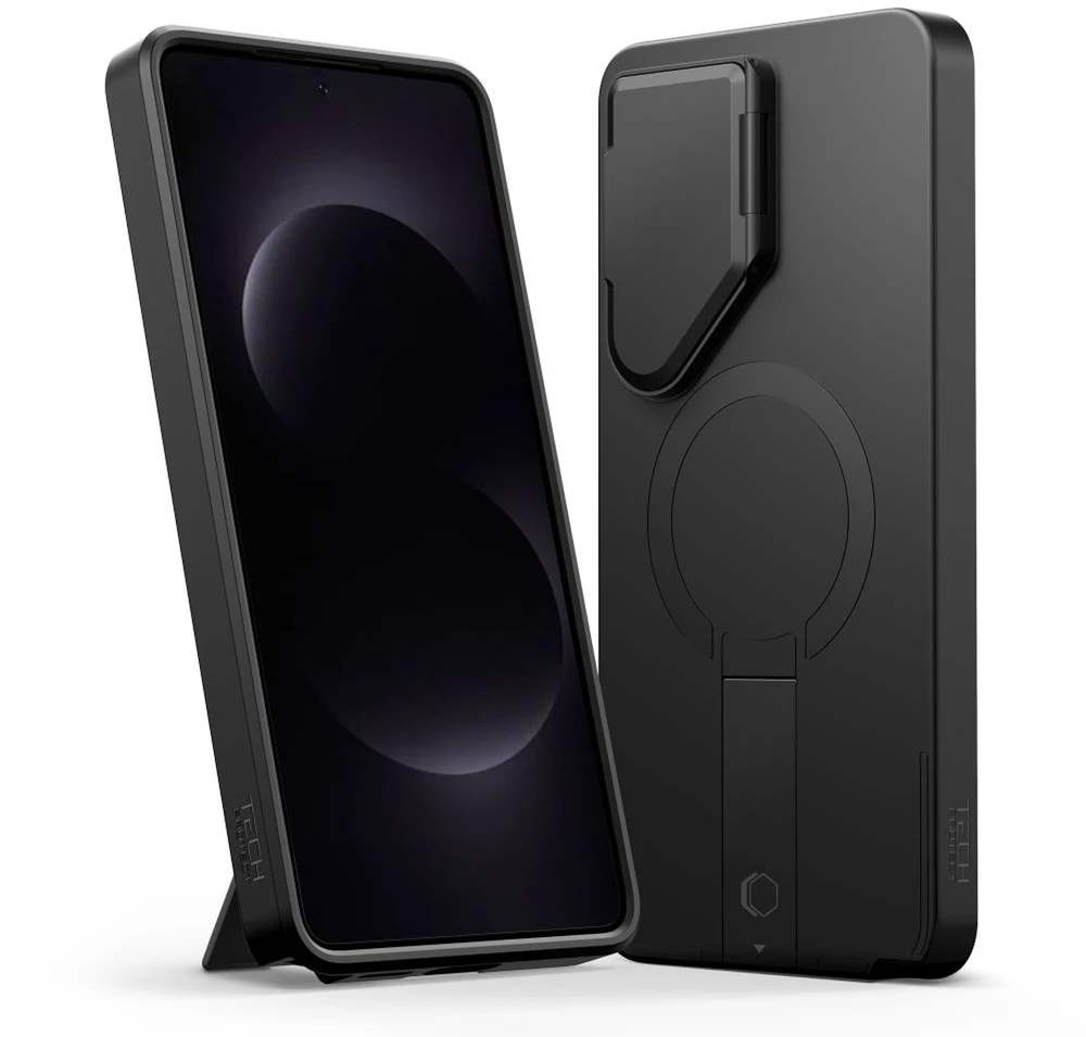 Dėklas Tech-Protect Kevlar Aura MagSafe Samsung Galaxy S26 Ultra juodos spalvos/oranžinės spalvos
