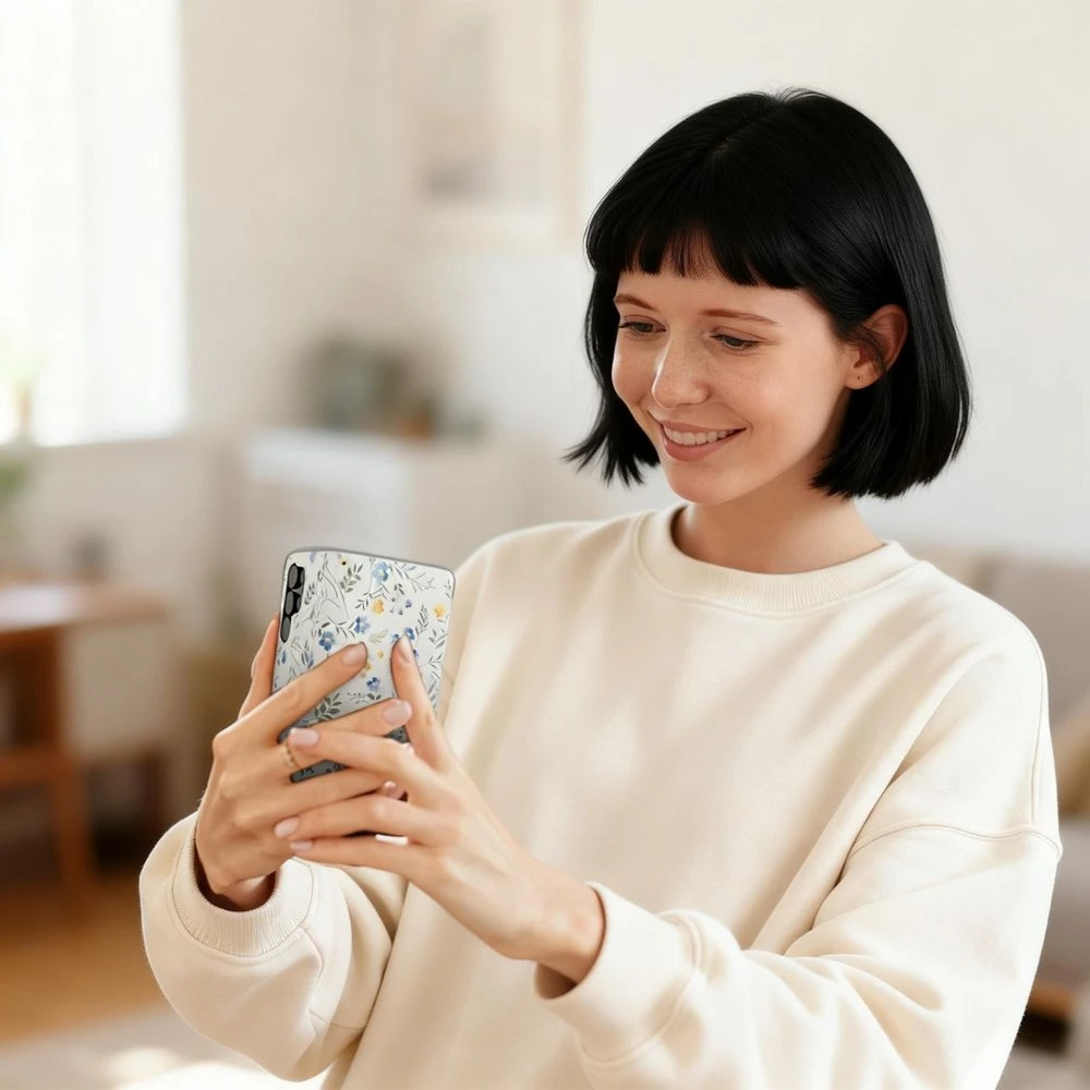 Dėklas „Tech-Protect“ piniginė „Samsung Galaxy A57 5G“, pavasarinės gėlės