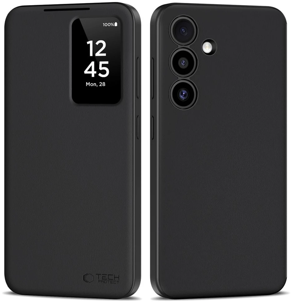 Dėklas Tech Protect „TECH-PRECT“ išmanioji piniginė „GALAXY S25 FE“, matinė juoda