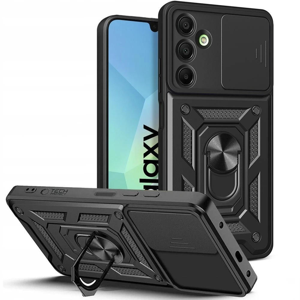 Tech-Protect CamShield Pro dėklas skirtas Samsung Galaxy A17 4G / 5G – juodos spalvos