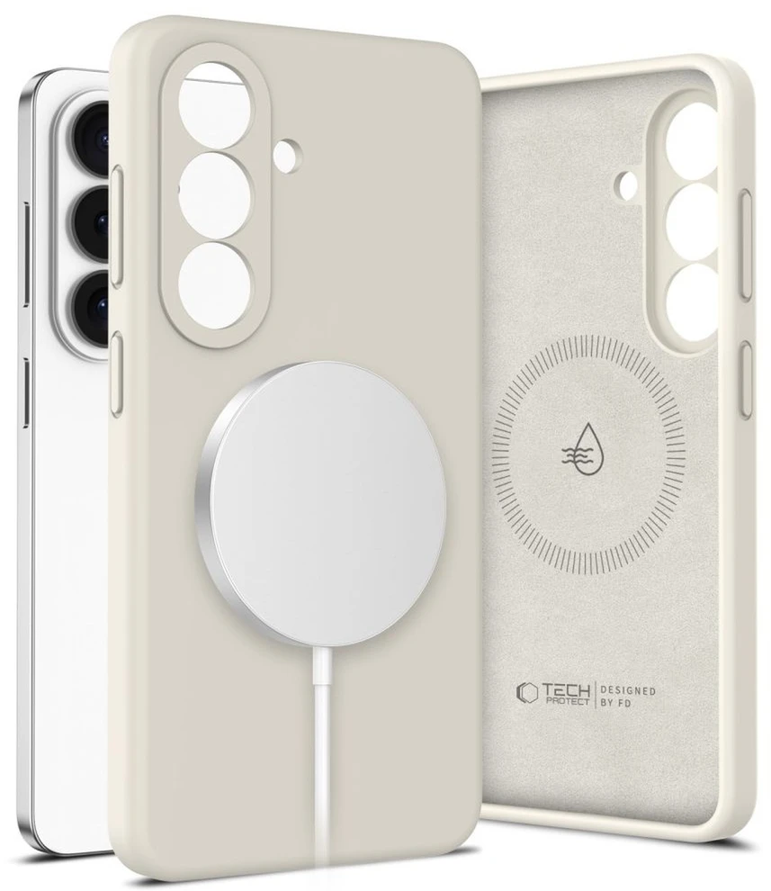 „Tech-Protect“ silikoninis „MagSafe“ dėklas „Samsung Galaxy S26 Cosmic Latte“