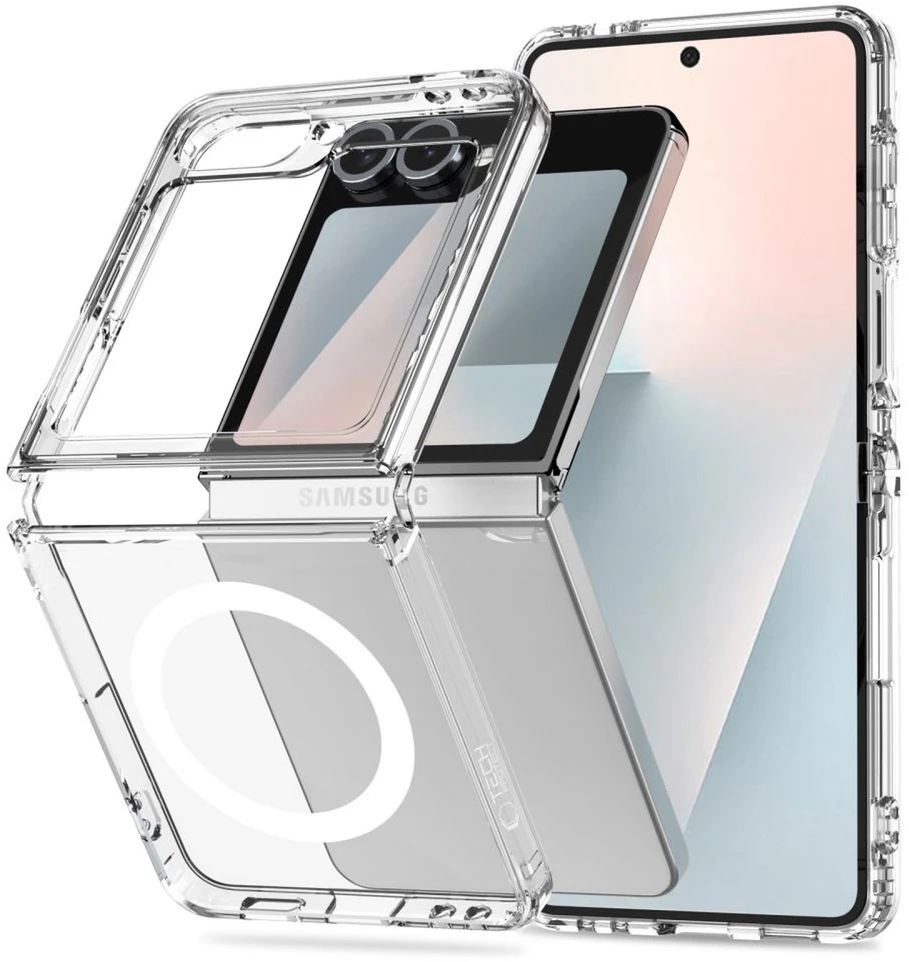 Tech-Protect FlexAir Hybrid MagSafe dėklas skirtas Samsung Galaxy Z Flip 6 / 7 FE – skaidrus