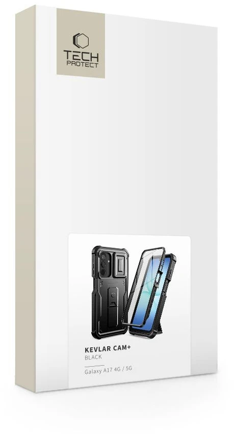 Tech-Protect Kevlar Cam+ dėklas skirtas Samsung Galaxy A17 4G / 5G – juodos spalvos