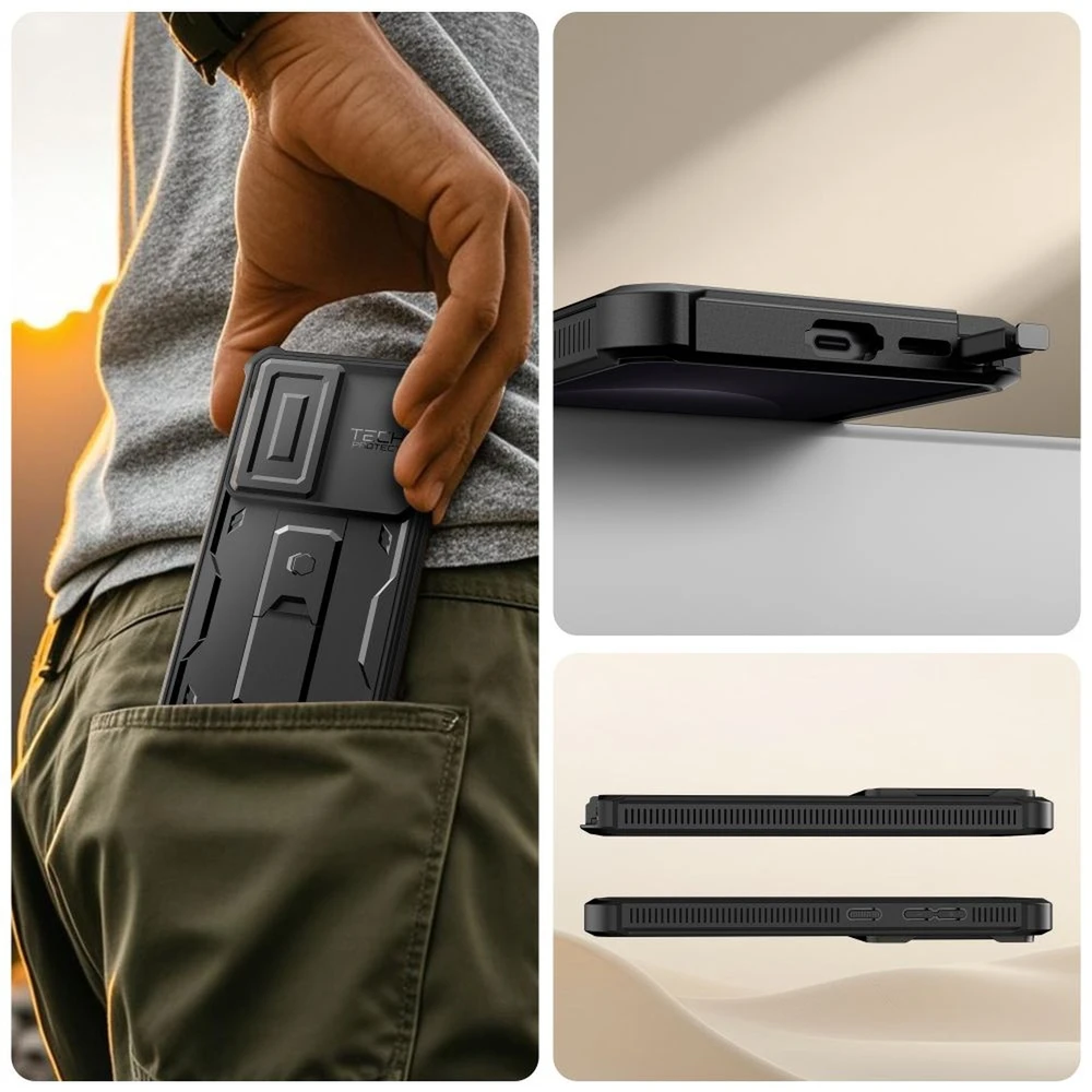 Dėklas Tech-Protect Kevlar Cam+ 2-Set Samsung Galaxy S26 Ultra juodos spalvos