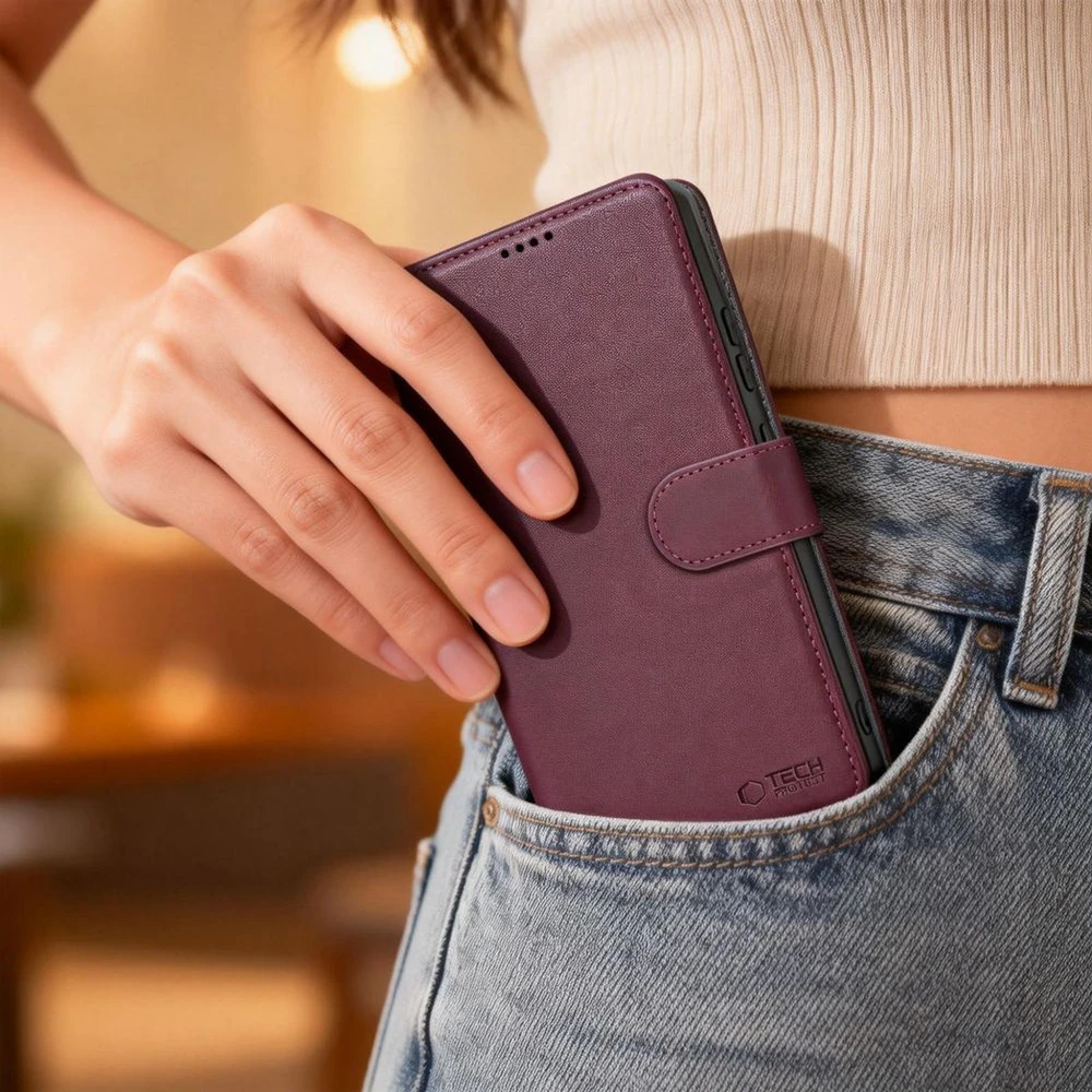 Dėklas „Tech-Protect“ piniginė „Samsung Galaxy A36 / A56 / A37 5G Mulberry“