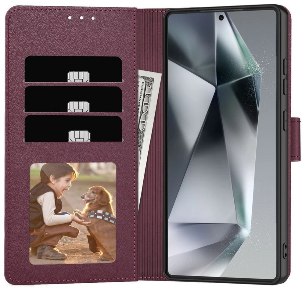 Dėklas „Tech-Protect“ piniginė „Samsung Galaxy A36 / A56 / A37 5G Mulberry“