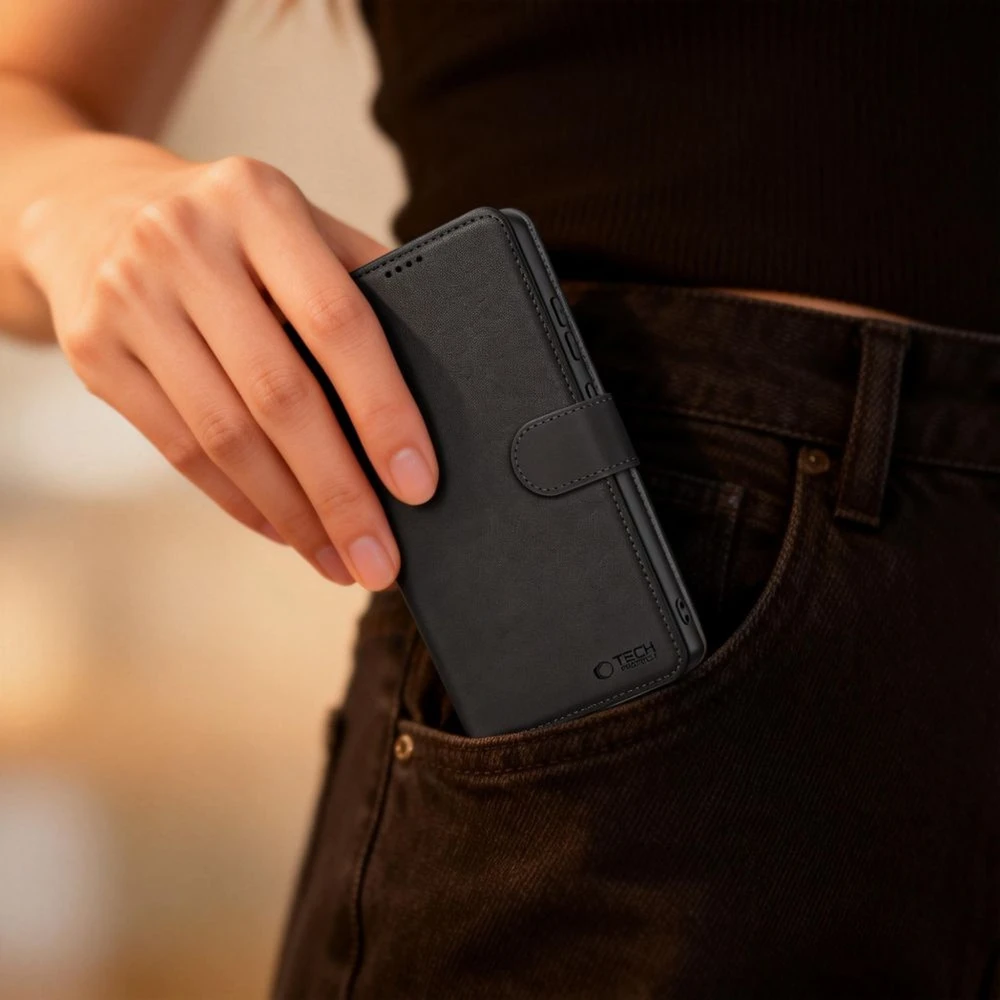 Dėklas Tech-Protect Wallet Samsung Galaxy A36 / A56 / A37 5G juodos spalvos