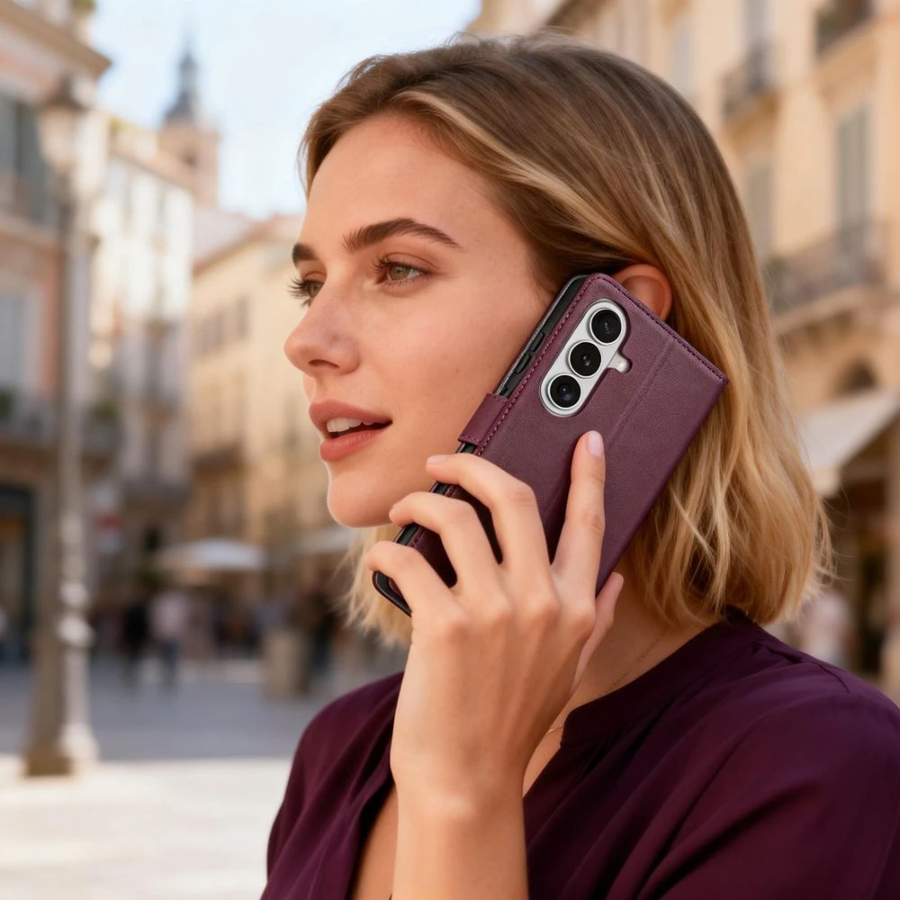 Dėklas „Tech-Protect“ piniginė „Samsung Galaxy A36 / A56 / A37 5G Mulberry“