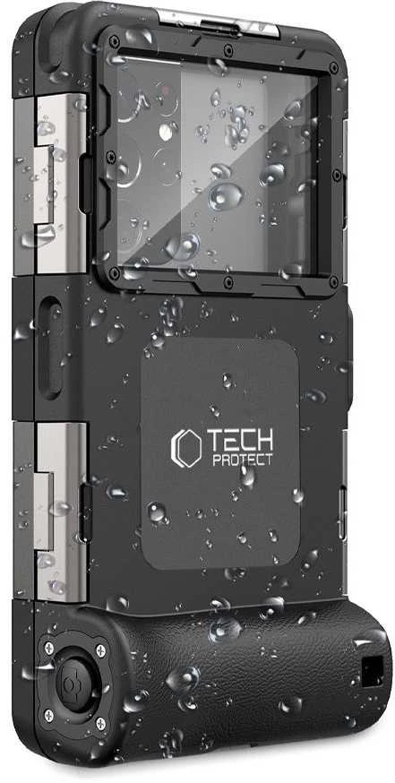 „Tech-Protect“ vandeniui atsparus dėklas IPX8, skirtas 4,7–6,7 colio; Išmanieji telefonai – juodi