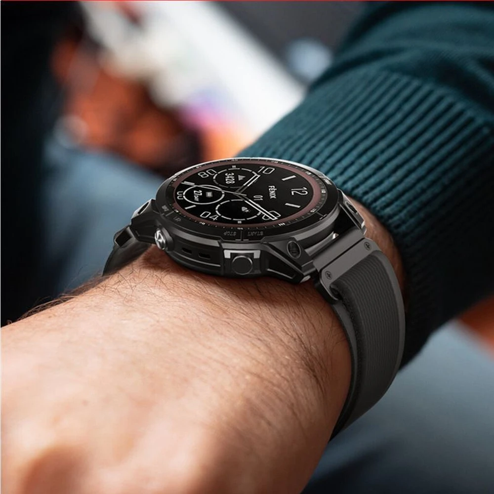 Tech Protect Nailoninis dirželis, skirtas „Garmin Fenix 5 / 6 / 6 Pro / 7“ laikrodžiui, nailonas – juodas, oranžinis