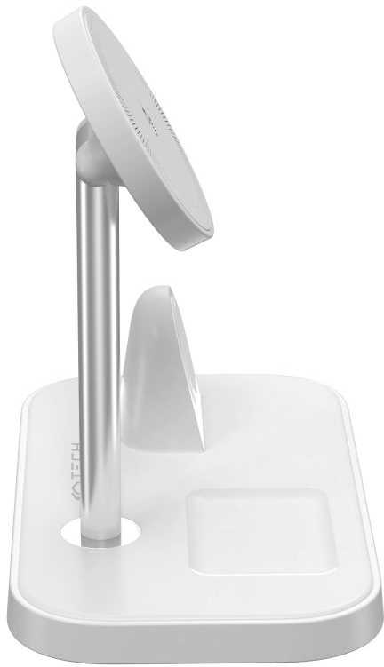Tech Protect 3 viename belaidis įkroviklis su išmaniojo telefono laikikliu, skirtas „Apple Watch AirPods MagSafe“ – baltas