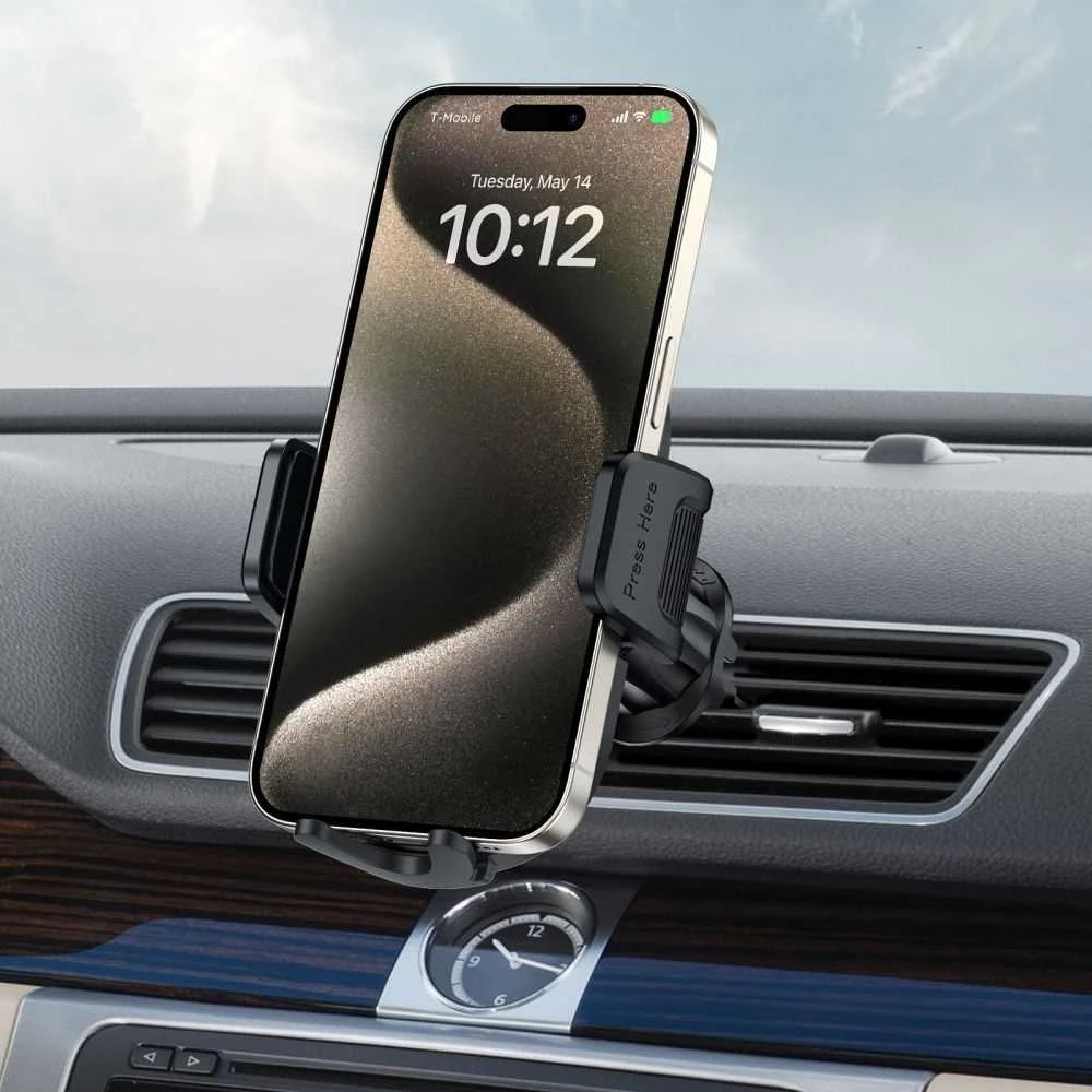 Tech-Protect V7 automobilinis telefono laikiklis for cockpit / air vent – juodos spalvos