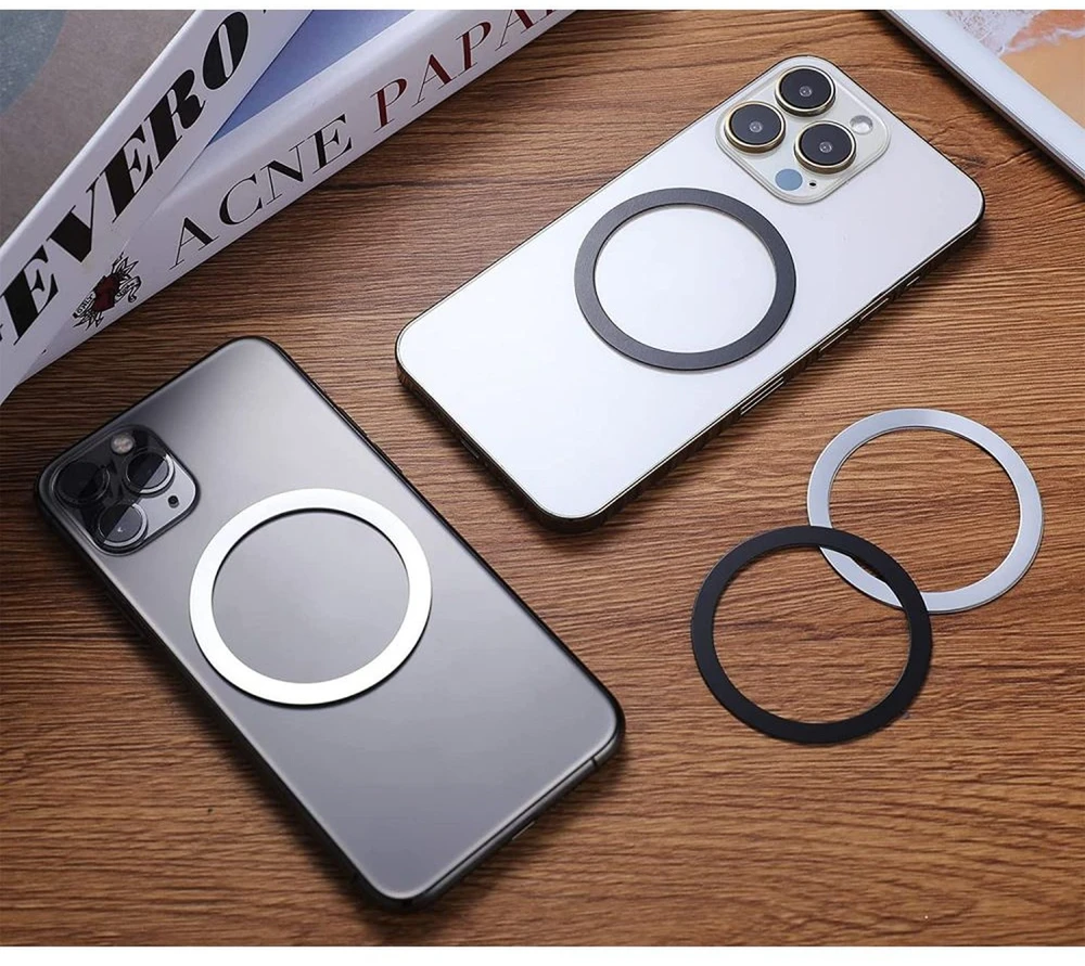 Tech-Protect MagMat MagSafe magnetinis žiedas universalus - juodas / sidabras (2 vnt.)