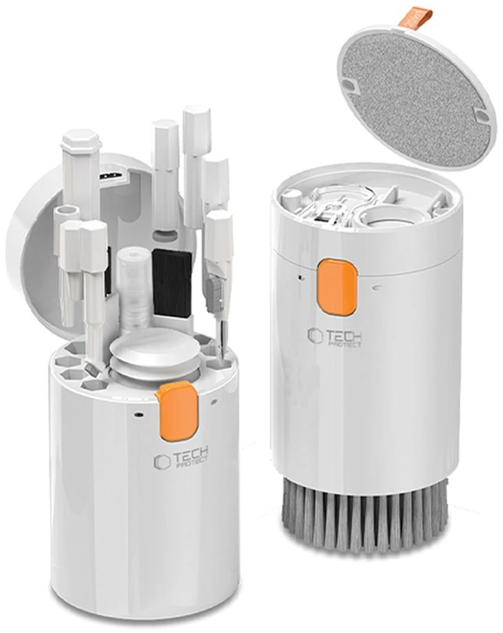 Valiklis Tech-Protect 20-in-1 Multifunctional Cleaning Kit for Phone, Planšetė, Nešiojamas kompiuteris, and Headphones - Baltas