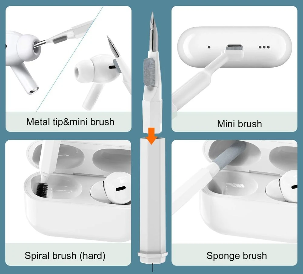 Valiklis Tech-Protect 20-in-1 Multifunctional Cleaning Kit for Phone, Planšetė, Nešiojamas kompiuteris, and Headphones - Baltas