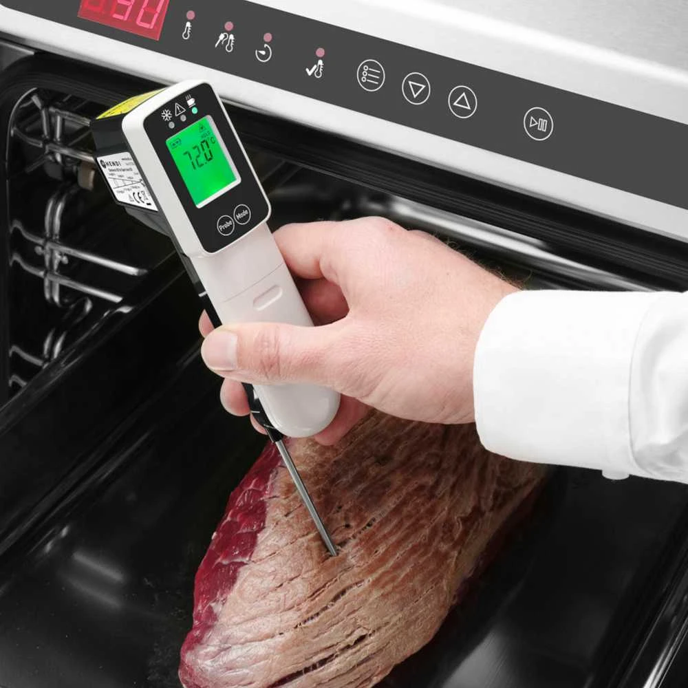 Virtuvinės svarstyklės Skaitmeninis infraraudonųjų spindulių HACCP gastronominis termometras su zondu nuo -60C iki 350C - Hendi 271254