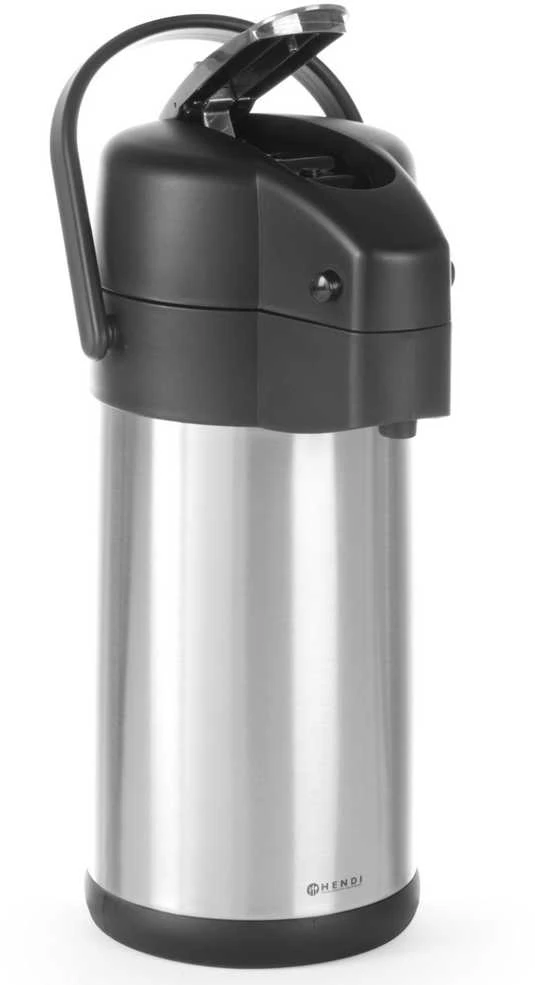 Plieno maitinimo termosas su pompa karštiems gėrimams. 3L – Hendi 445877