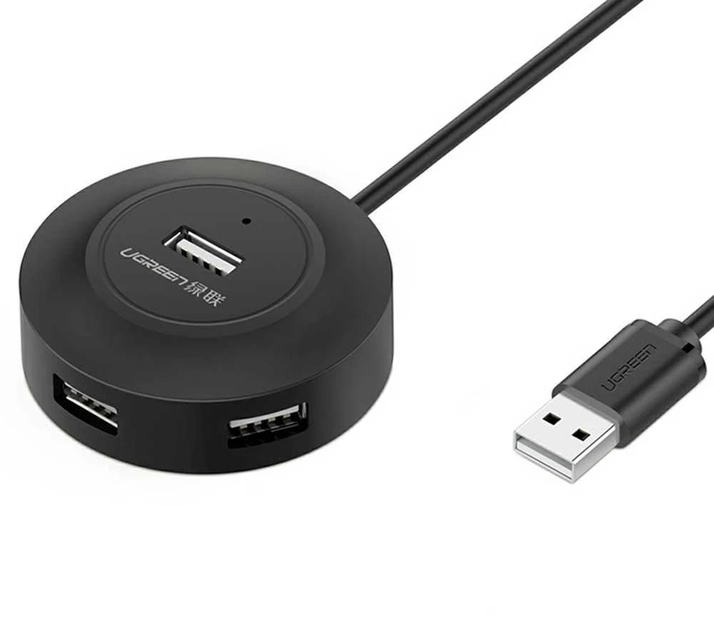 UGREEN CR106 šakotuvas 4xUSB 1m juodas