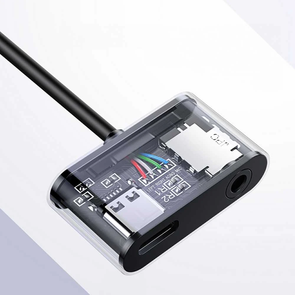 UGREEN Adapteris USB-C kištukas - USB-C ir 3.5mm lizdai pilkas