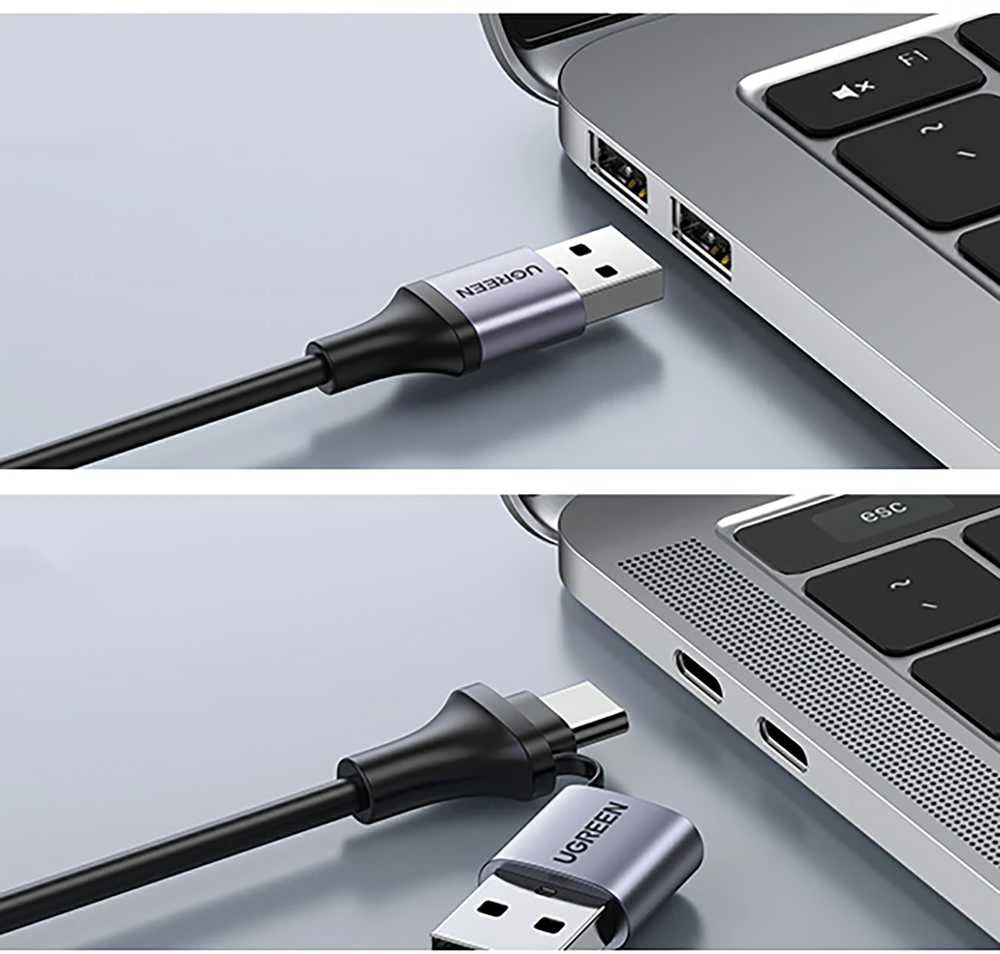 Ugreen CM489 40189 HDMI Adapteris (Female) - USB-A / USB-C (Male) - pilkos spalvos