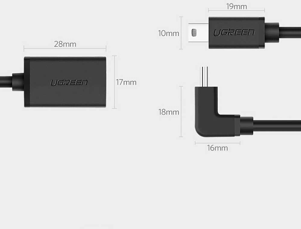 OTG mini USB adapter UGREEN US249 (juodas)