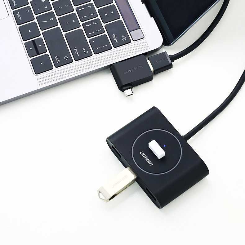 UGREEN 2in1 adapteris OTG USB-A 3.0 – USB-C ir microUSB juodas