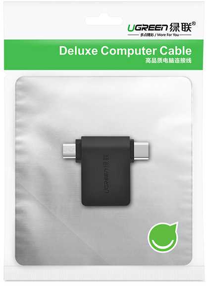 UGREEN 2in1 adapteris OTG USB-A 3.0 – USB-C ir microUSB juodas