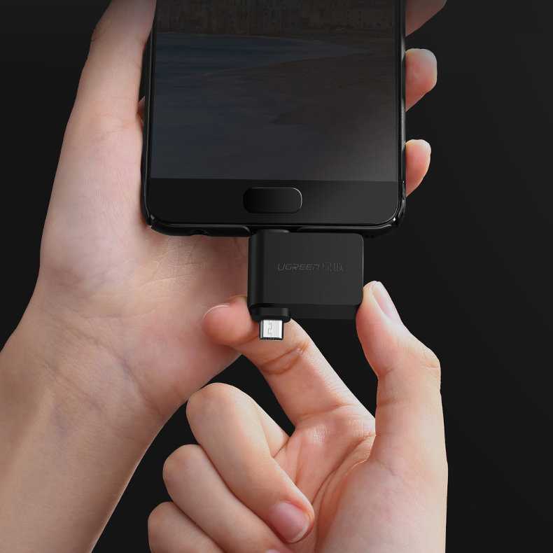 UGREEN 2in1 adapteris OTG USB-A 3.0 – USB-C ir microUSB juodas