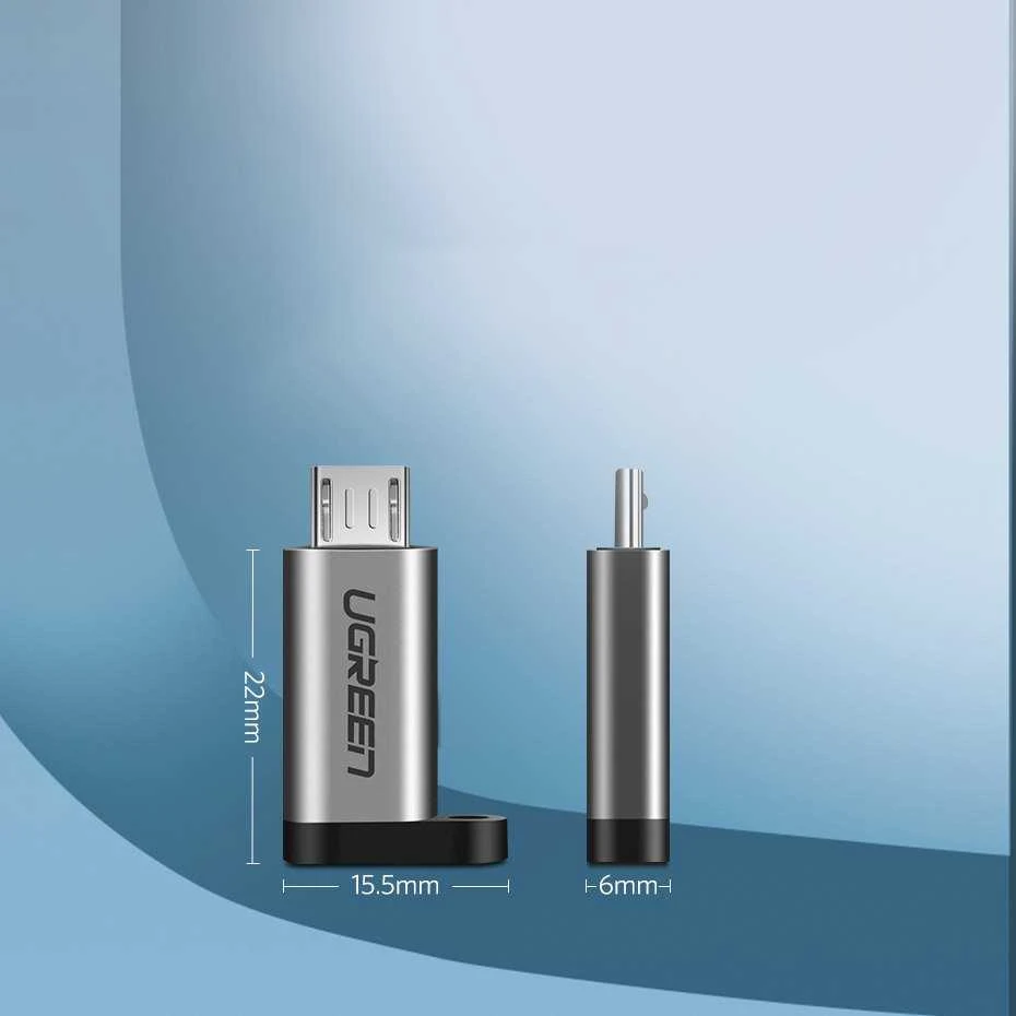 USB-C – micro USB adapteris UGREEN US282 Pilkas